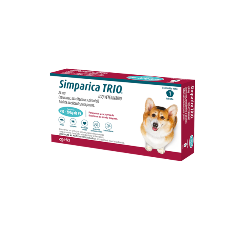 SIMPARICA TRIO TABLETA 10-20 KG