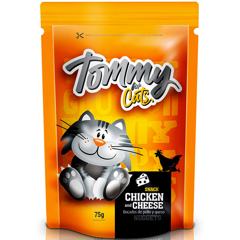 SNACK TOMMY FOR CATS CHICKEN AND CHEESE X 75 GR
